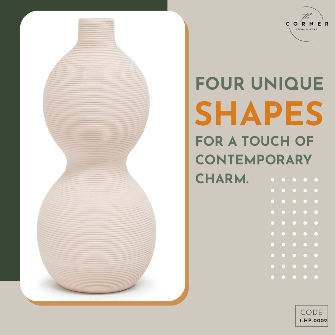 Double-Bulb Minimalist Ceramic Vase