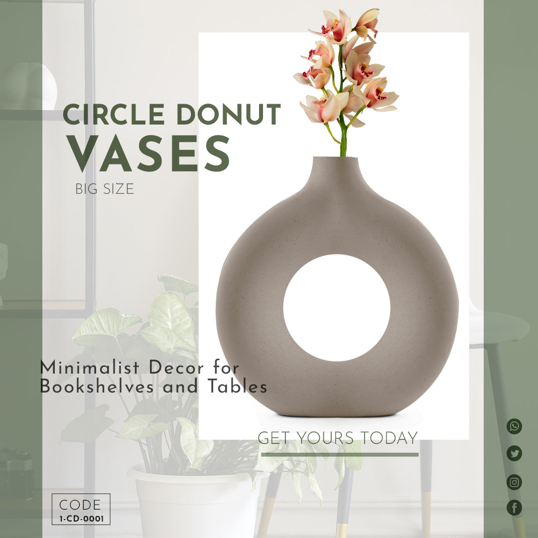 Circle Donut Ceramic Vase